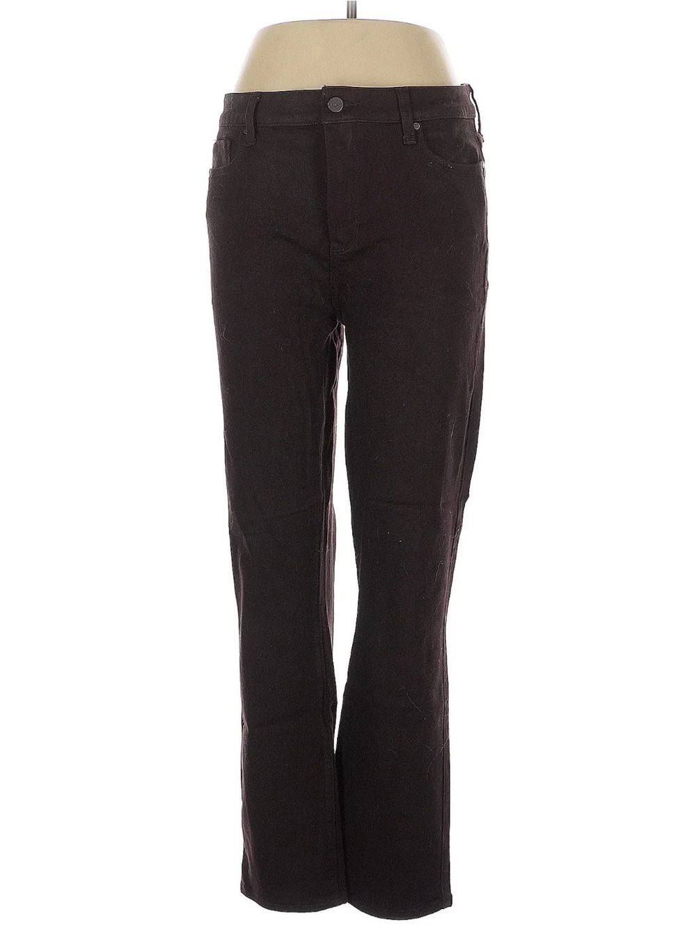 PAIGE Cindy High Rise Straight Leg Glitter Pants Burgundy Shimmer 32